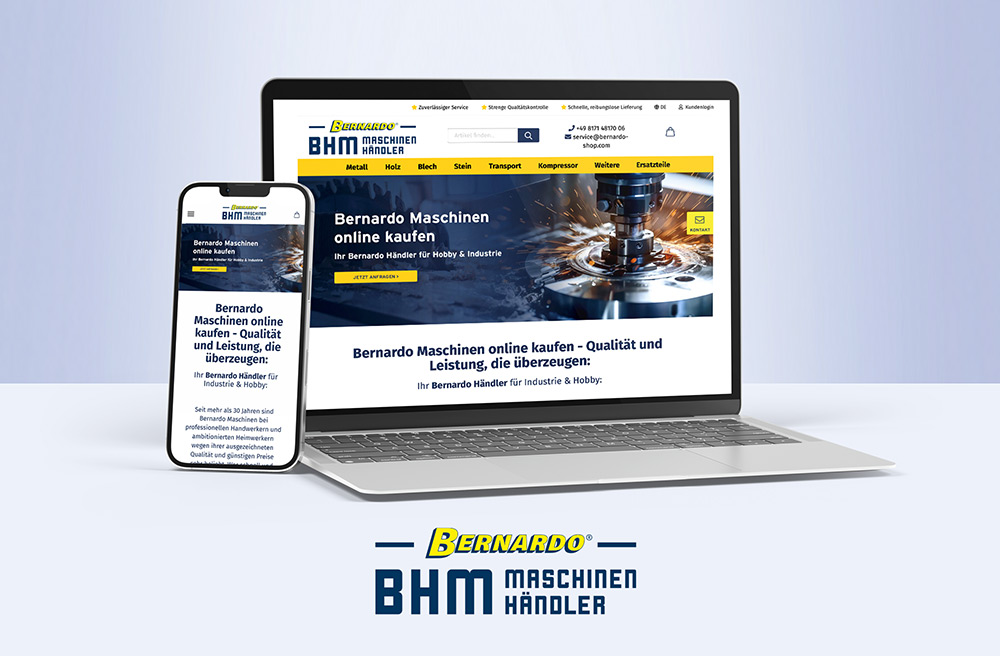 Shopsystem & SEO | Bernardo Maschinen Shop